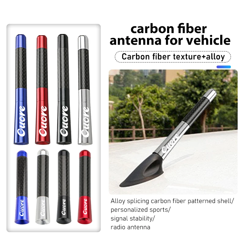 Antena de Metal para coche, Radio FM, fibra de carbono, accesorios de recepción para Daihatsu Luxio Harga Ayla YRV Feroza Mira Feroza Cuore