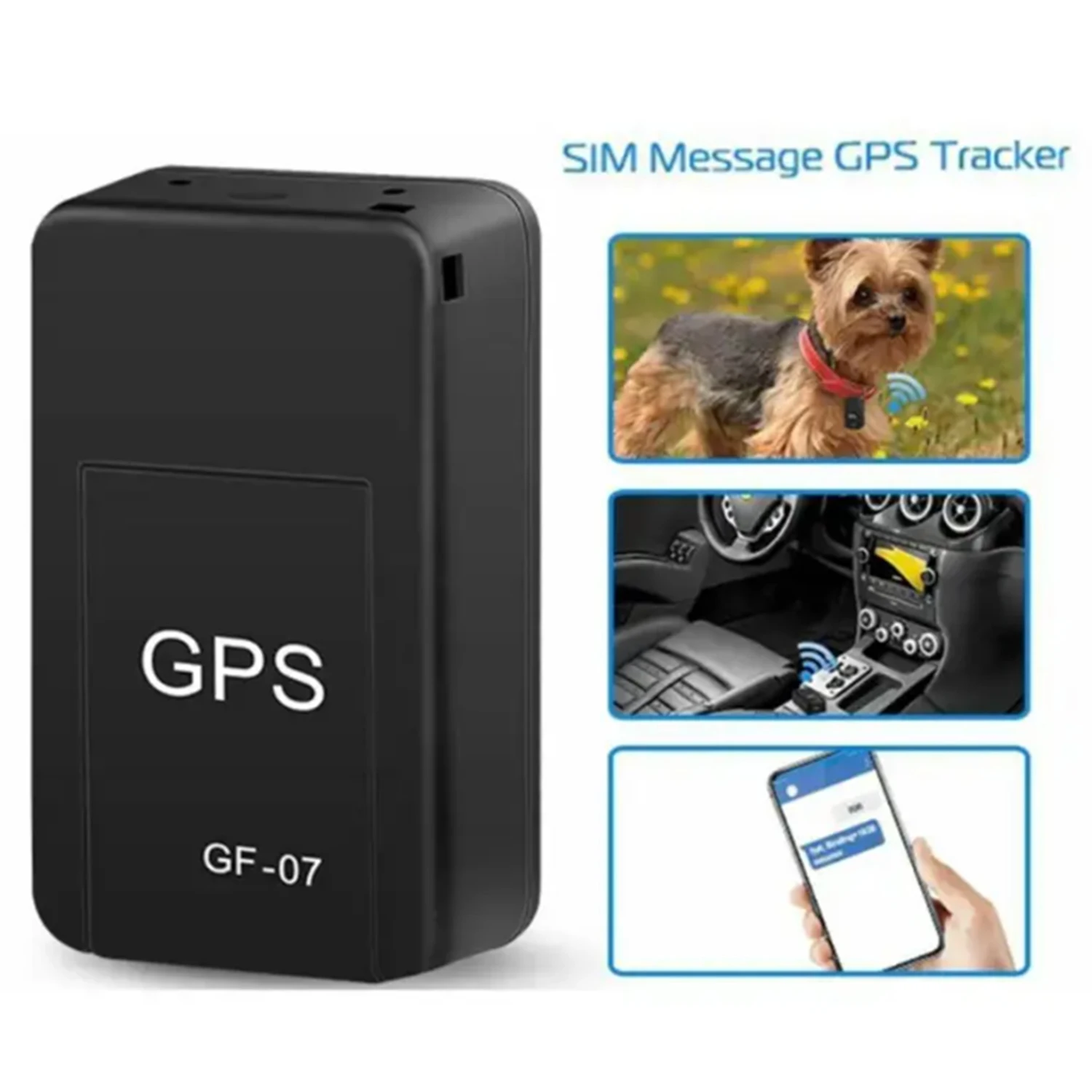 CarTracker seguimiento en tiempo Real antirrobo localizador Mini GF-07 magnético GPS Auto fuerte montaje magnético SIM posicionador de mensajes