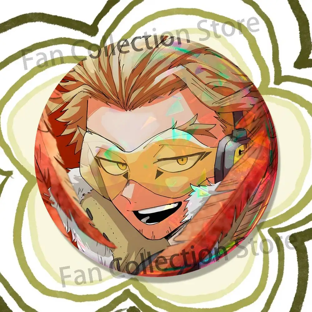 My H-Hero Anime Hawks Emaille-Pins, lustige Cartoon-Figuren, Abzeichen, Modeschmuck, Accessoires, runde Snap-in-Brosche für den Rucksack – Detail 6