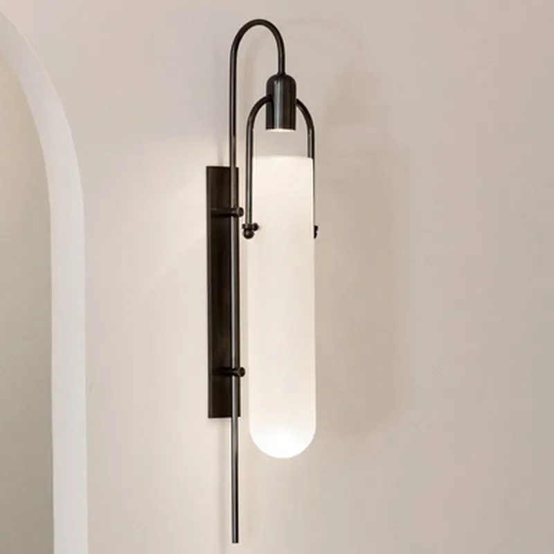 for Nordic Glass Wall Lamp Post Modern Bedside Decoration Background Wall Aisle Simple Hotel Petal Shape Wall Light
