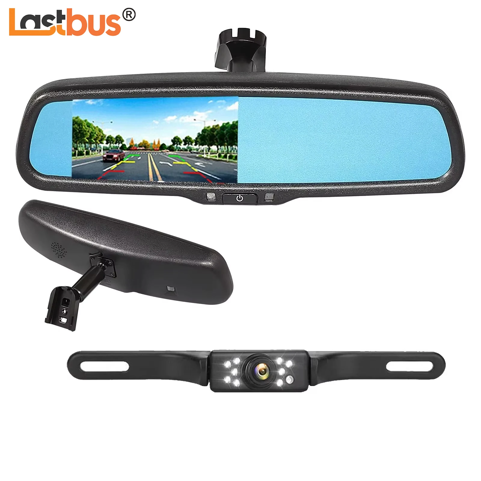 

Lastbus 4.3" OEM Car Rear View Mirror Monitor + Parking Backup Camera System Kit Bracket