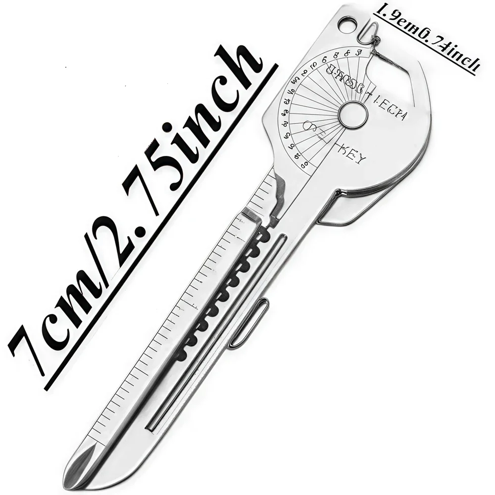 Outdoor Multifunktionswerkzeug Combo Set Selbstverteidigung Tragbares Mini-Messer Flaschenöffner 8-in-1 Schlüsselanhänger Edc