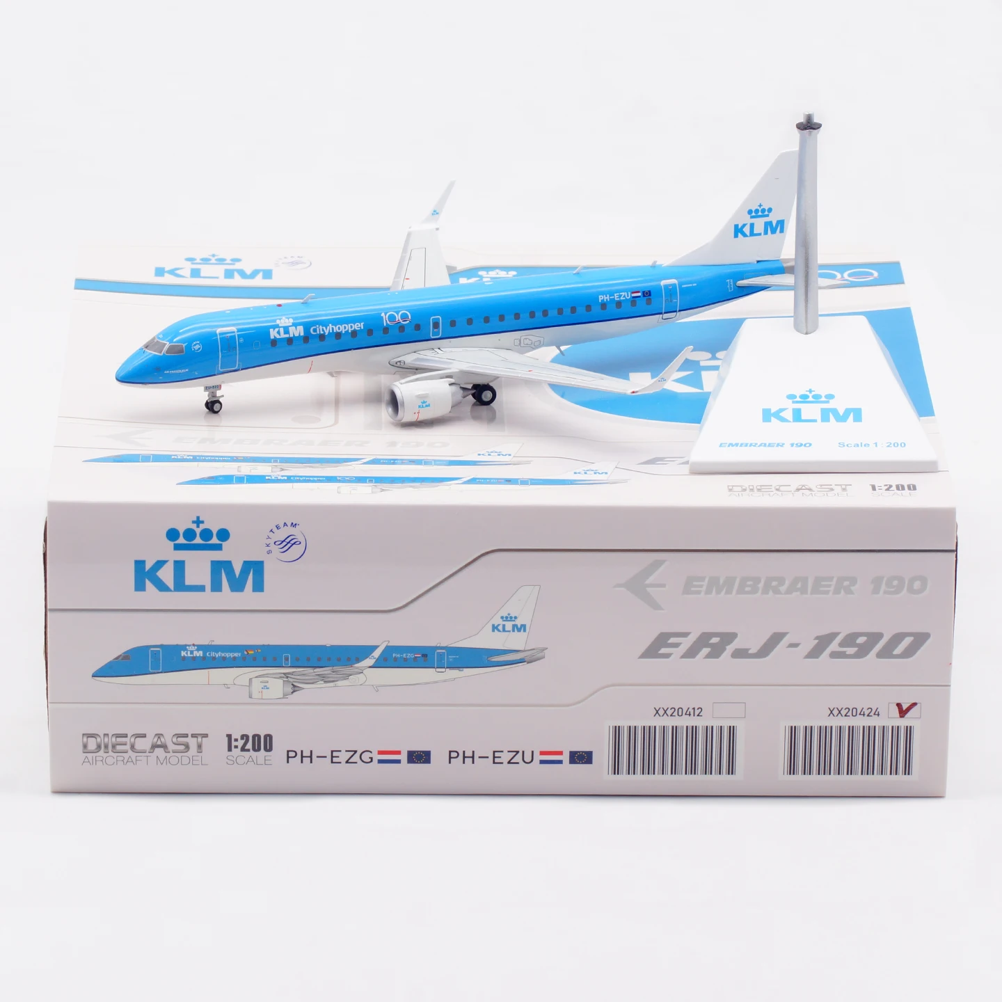 

XX20424 Alloy Collectible Plane Gift JC Wings 1:200 KLM Cityhopper "SkyTeam" EMBRAER ERJ-190STD Diecast Aircraft Model PH-EZU