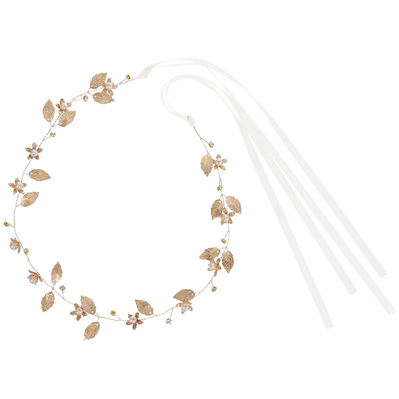 

Golden Leaf Headdress Hair Bands Bridal Decorations Wedding Headpiece Elegant Style Lightweight Comfortable Prom Birthday