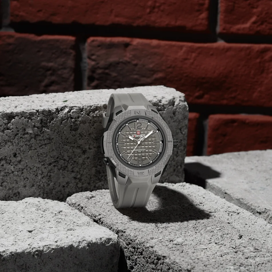 Novo naviforce masculino quartzo relógios de pulso relógio esportivo 5atm à prova dwaterproof água moda cronógrafo tpu straprelogio masculino presentes