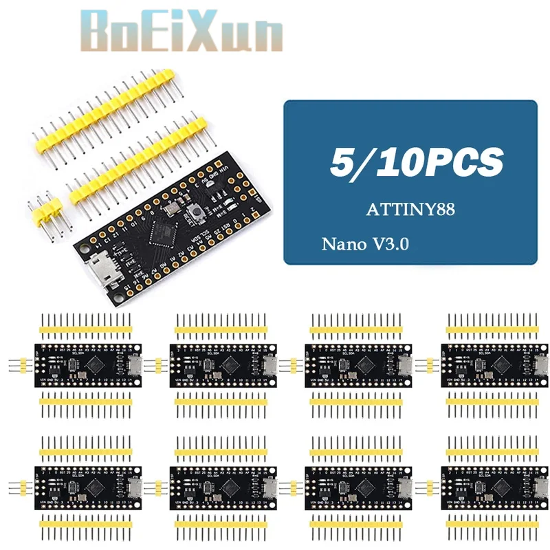 5/10Pcs Upgraded /NANO V3.0 ATTINY 88 Extended Compatible for arduino ATTINY88 Micro Development Board 16Mhz /Digispark ATTINY85