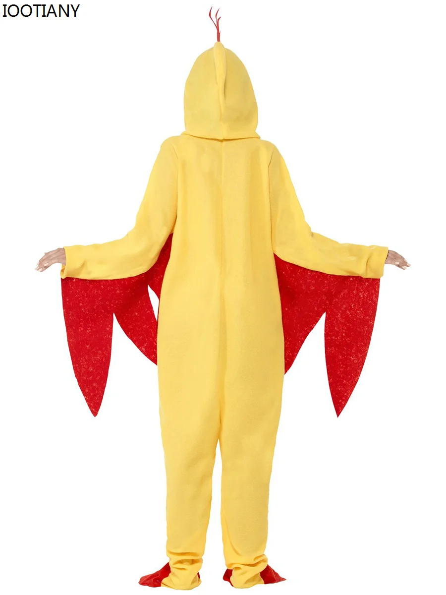 Costume Cosplay di pollo animale divertente Unisex novità mascotte animale adulto gioco di ruolo di Halloween tuta da festa vestito da palcoscenico