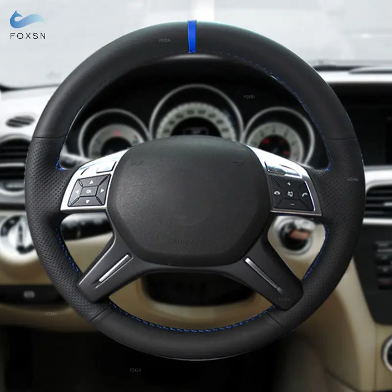 

Car Accessories Steering Wheel Cover Leather Trim For Mercedes Benz C M Class W204 W166 2011-2015 GL G-Class X166 W463 2013-2018