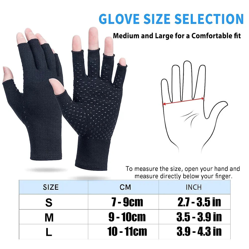 1Pair Compression Gloves for Hand Arthritis,Osteoarthritis,Carpal Tunnel Pain for Women & Men,Anti-Slip Glue dot Gloves for Work