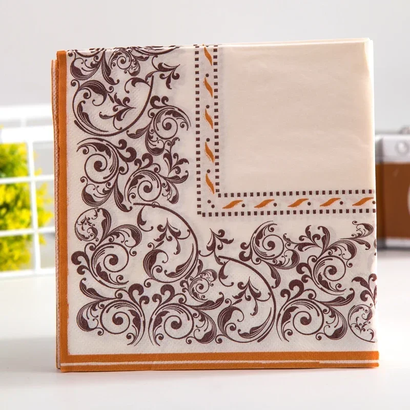 20pcs/Pac 33*33cm Food Grade Colourful Printed Napkins Wedding Paper Placemats 2 Layers Party Decorations Muzzle Paper