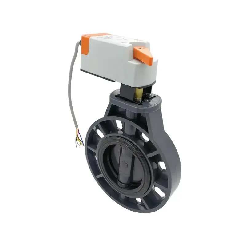 AC24V AC220V Electric Actuator Ball UPVC Butterfly Valve DN50 DN65 DN80 DN100 Size Manual Water Switch Position Signal
