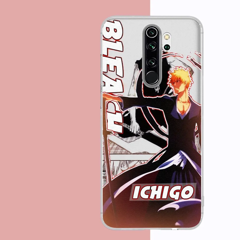 Anime Bleach Ichigo Phone Case For Samsung S 20 21 22 23 For Redmi Note7 8 9 10 For Huawei P20 30 40 Clear Case