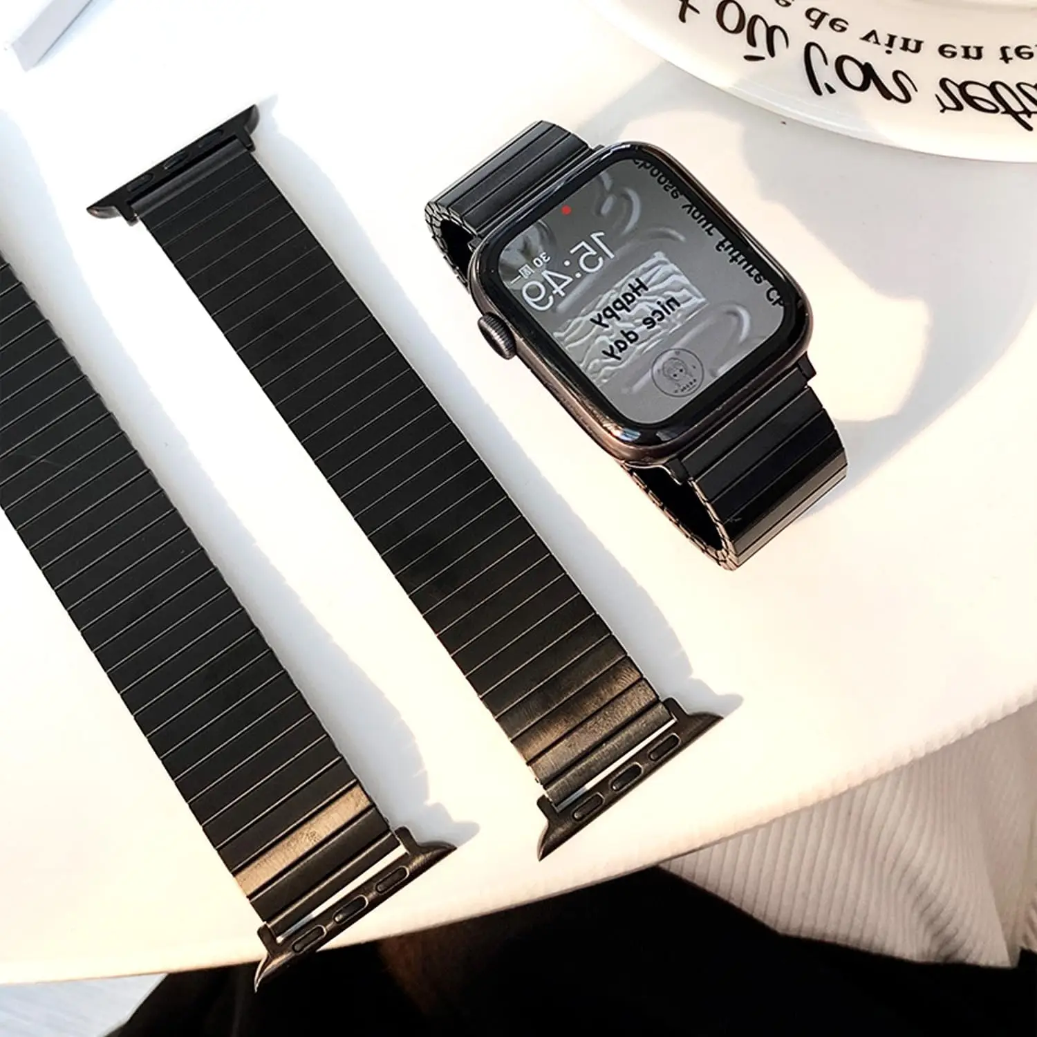 For Apple Watch 9 8 7 41 45mm Ultra 49mm Band Stainless Steel Stretch Expansion Metal Band For iWatch 6 5 4 3 2 1 40 44 38 42mm