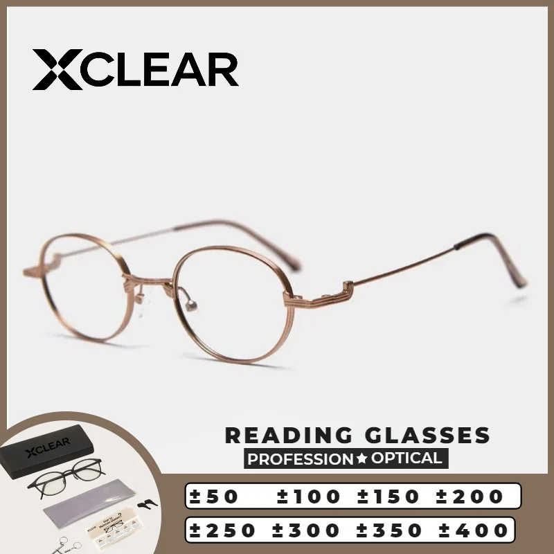 

XCLEAR High Quality Classic Round Metal Reading Glasses Unisex Durable Prescription Optical Glasses High-End Customized