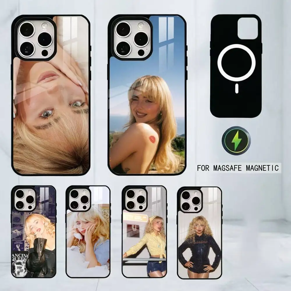 

Pop singer Sabrina Carpenter Phone Case For iPhone17,16,15,14,13,12,11 Plus,Pro Magnetic For Magsafe Wireless Charging