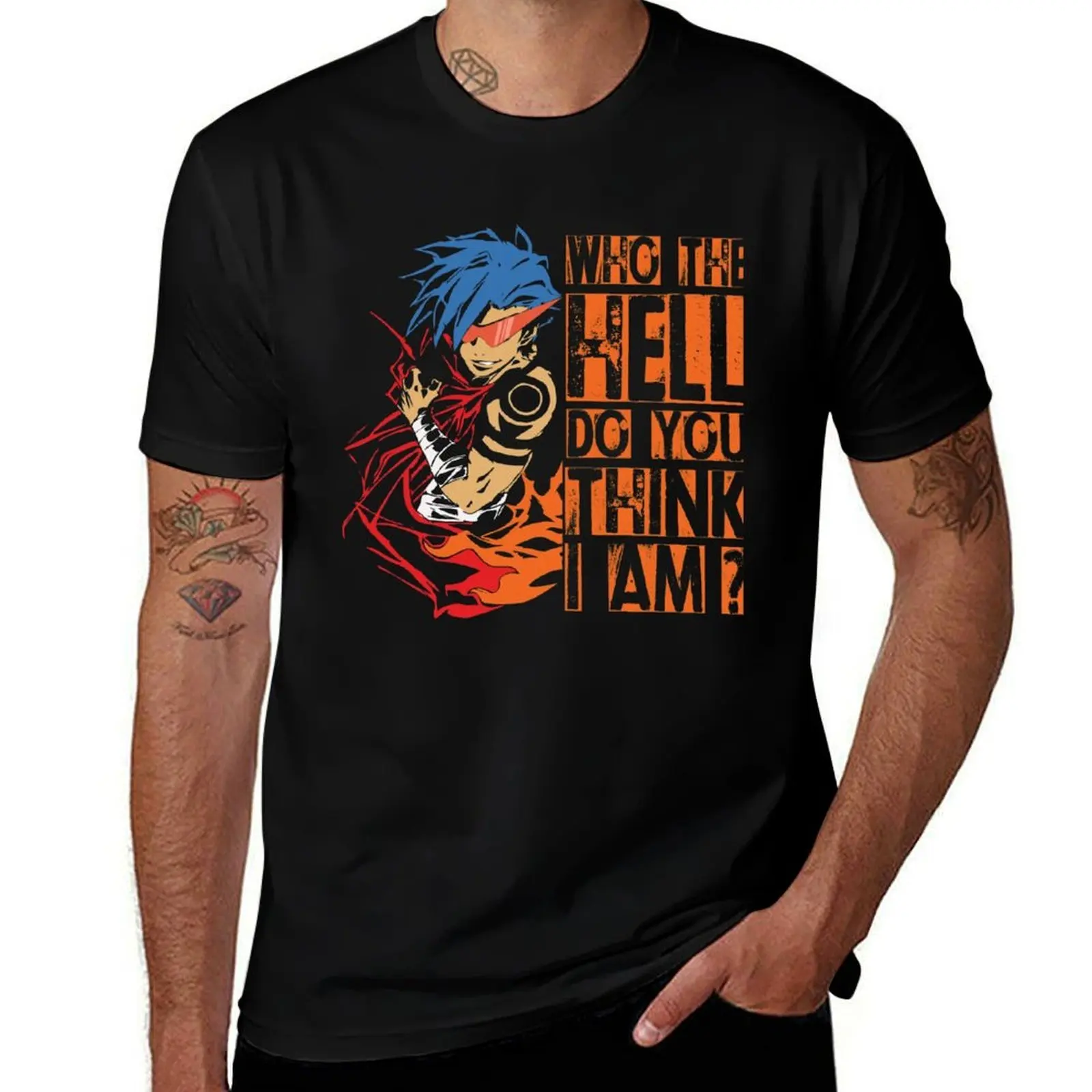 

Kamina - Who The Hell Do You Think I Am T-Shirt Street Fashion Casual Tee Shirt