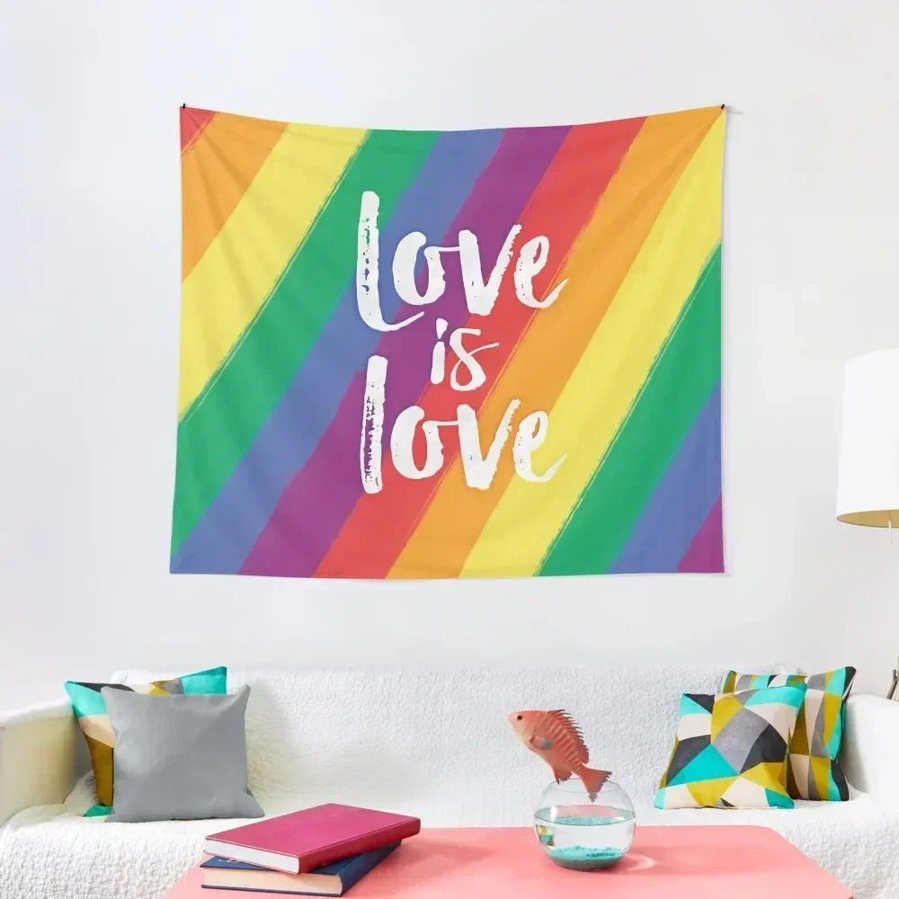 Love is love - Rainbow flag pride and equality Tapestry Bedrooms Decor Home Supplies Tapestry