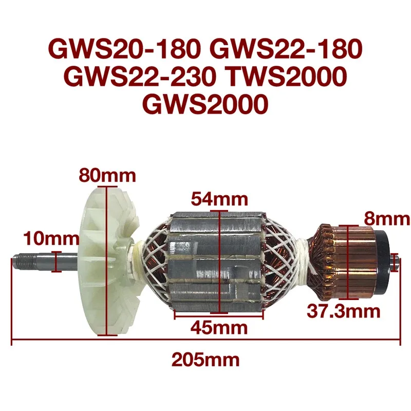 

Armature Stator Replacement Accessories for Bosch GWS20-180 GWS22-180 GWS22-230 Angle Grinder Rotor Anchor Coil