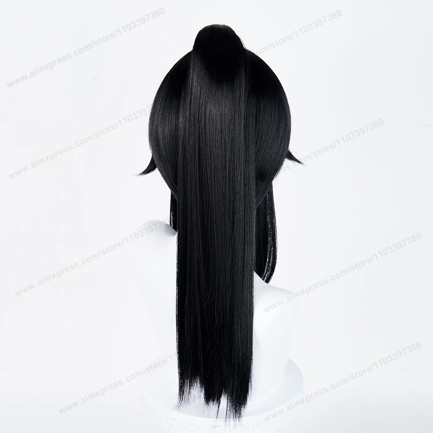 أيانو أيشي تأثيري شعر مستعار اصطناعي شعر امرأة 53 سنتيمتر ذيل حصان أسود أنيمي مقاومة للحرارة الباروكات #6