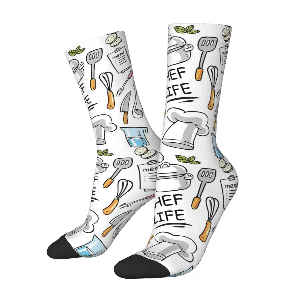 

Chef Life Socks Harajuku Sweat Absorbing Stockings All Season Long Socks Accessories for Man's Woman's Christmas Gifts