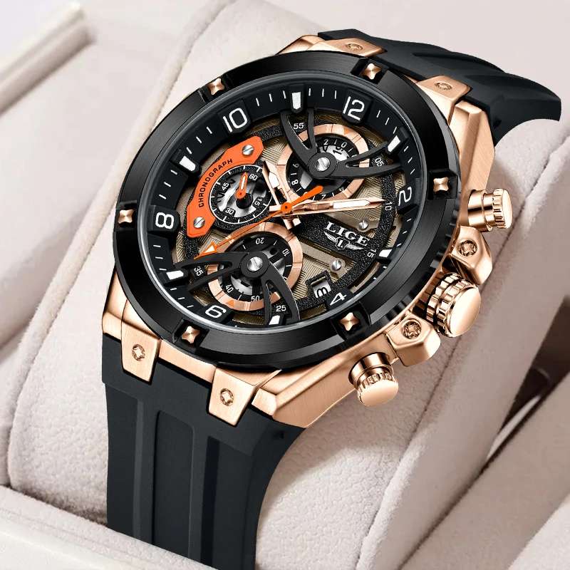 Relojes LIGE de cuarzo de lujo a la moda para hombre, reloj deportivo informal de tendencia Simple, reloj resistente al agua con fecha para hombre, caja de regalo aleatoria, nuevo