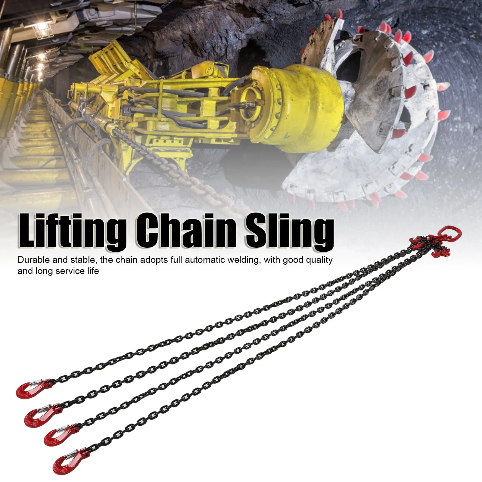 

2 Meter Lifting Chain Sling Lifting Chain Sling Adjustable for Mines Ports Buildings Working 2 Meter 1 Tons 6mm