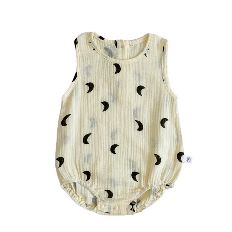 ملابس الاطفال الصيف الفتيات الفتيان الشاش بذلة الوليد القطن رومبير ملابس الرضع 0-24 أشهر