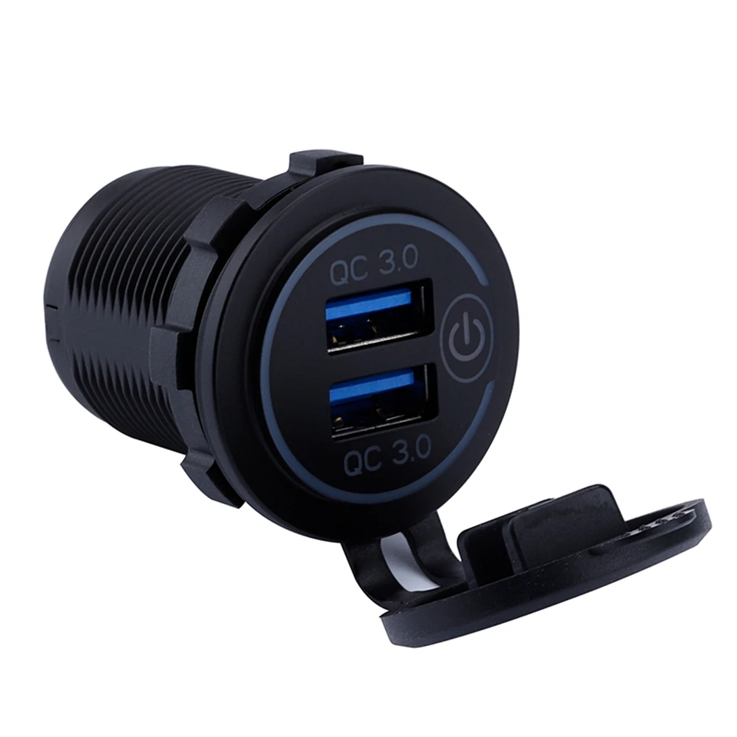 Hand Touch Dual Port USB QC3.0 Plug Outlet Car Charger USB Fast Charging For Mobile Phone Tablet GPS Digital Camera