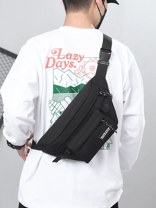 

2025 New Men's Faionable Portable Chest Bag Large Capaci Waterproof Sports Single oulder Bag Bla Functional Bag
