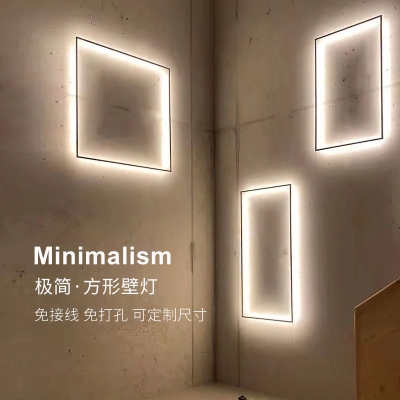 Simple square Background Decor Wall Lamp New Modern LED Wall Lights Living Room Bedroom Bedside Aisle Corridor Indoor Lighting