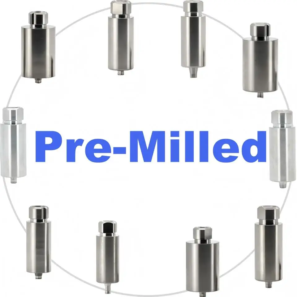 Pro Grade Dental Titanium Pre Milled Abutment Blanks For Dental Lab CAD CAM Milling Machine Custom Oral Implant RestorationParts