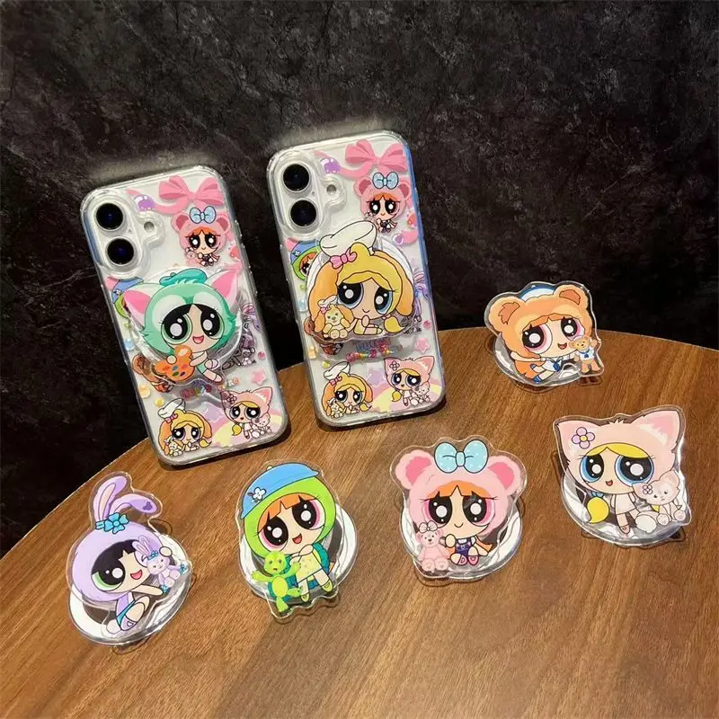 Korean NEW Cute Cartoon Woman Police Magnetic Phone Grip Tok Phone Holder for IPhone 16 15 14 Samsung Ins Universal Stand Holder