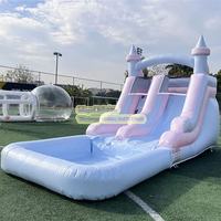 Commercial pvc 20ft  Inflatable White Bounce House with slide and Ball Pit  water Slide White Bounce Castle Air Bouncer Combo