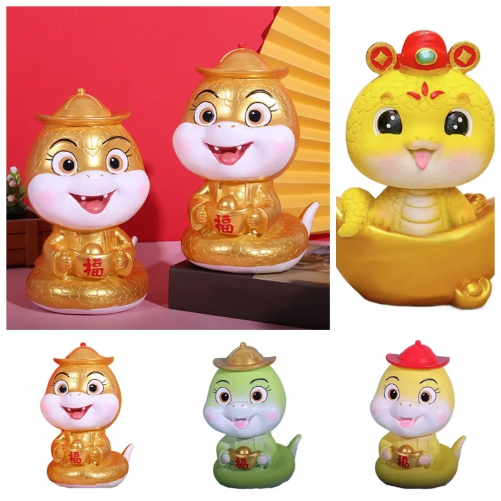 Salvadanaio serpente zodiaco di grande capacità Salvadanaio portatile Zodiaco serpente Barattolo di soldi Scatola di immagazzinaggio moneta serpente simpatico cartone animato
