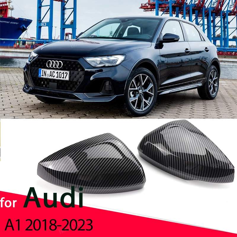 

Glossy Black Carbon Pattern Rearview Exterior Side Mirror Caps for Audi A1 A 1 GB Sportback Citycarver Allstreet 2018-2023