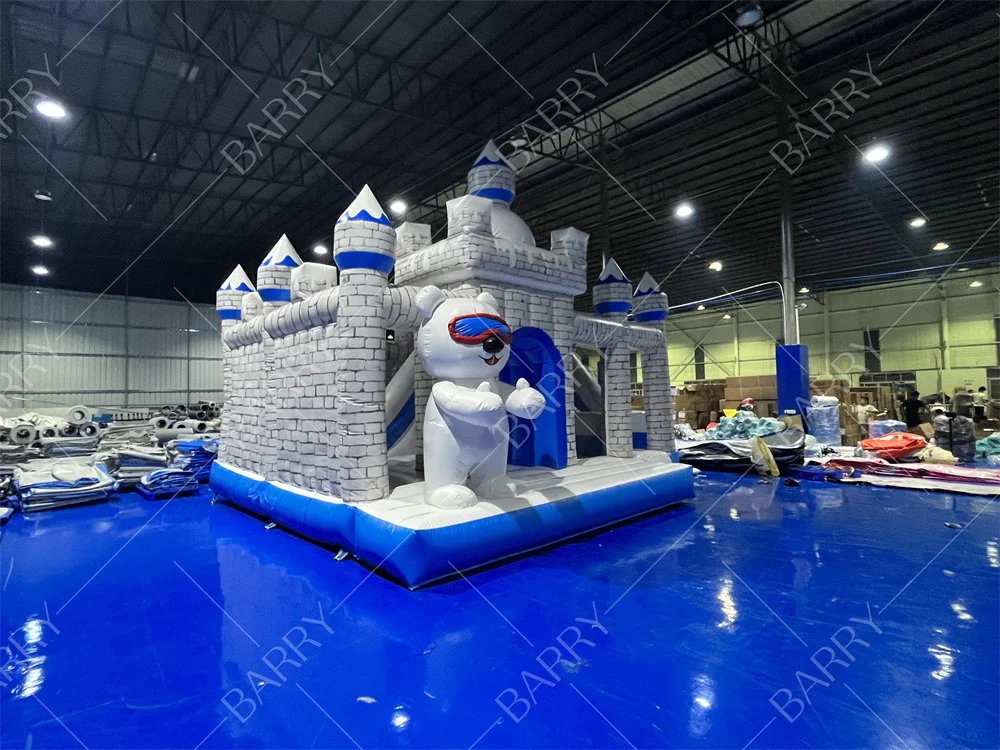 Commercial Inflatable Party House Jump House Blue Alien Kids Bounce House Bounce Combo With Slide Inflatable Bouncer
