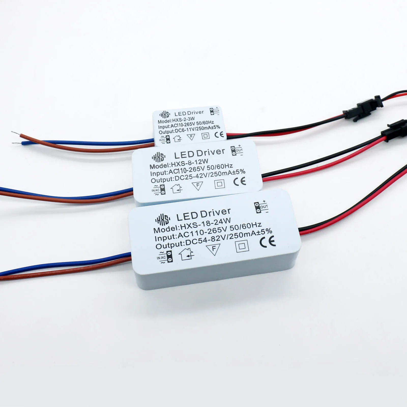 2-3W 3-5W 4-7W 8-12W 13-18W 18-24W 250mA LED Isolation Driver AC110-265V Constant Current Transformer for Spotlight Downlight