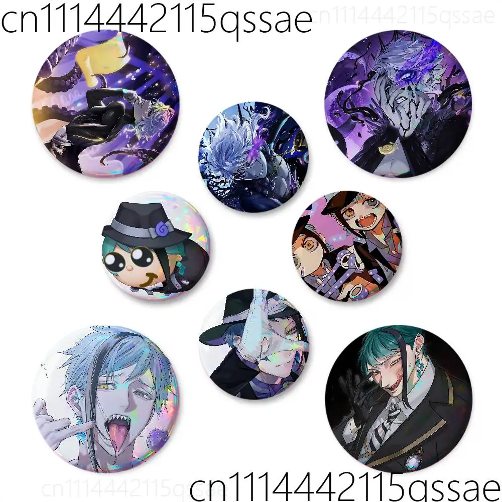 For Twisted Wonderland Floyd Leech 75mm Button Pins Handmade Brooches for Clothes Backpack Decoration Cartoon Badge