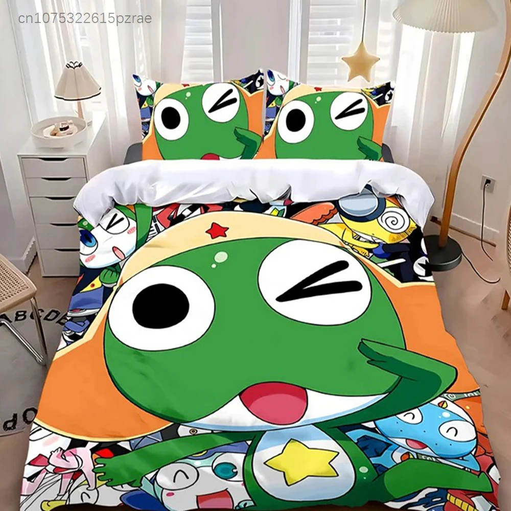 Hot Sergeant Frog Bedding Set For Bedroom Soft Modern Bedspreads Comefortable Kids Duvet Cover Quilt Cover And Pillowcase