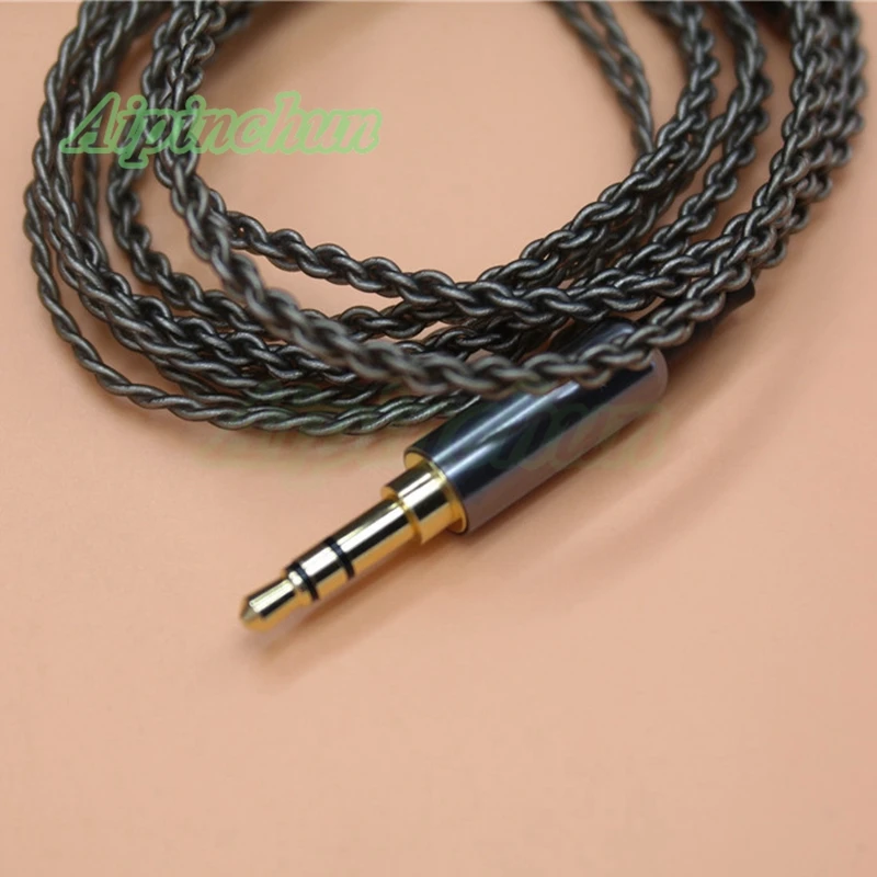 Aipinchun MMCX 헤드폰 실버 도금 케이블 Shure SE215 SE425 SE535 SE846 SE315 Westone W60 W50 W40 um pro UE900 T100 용