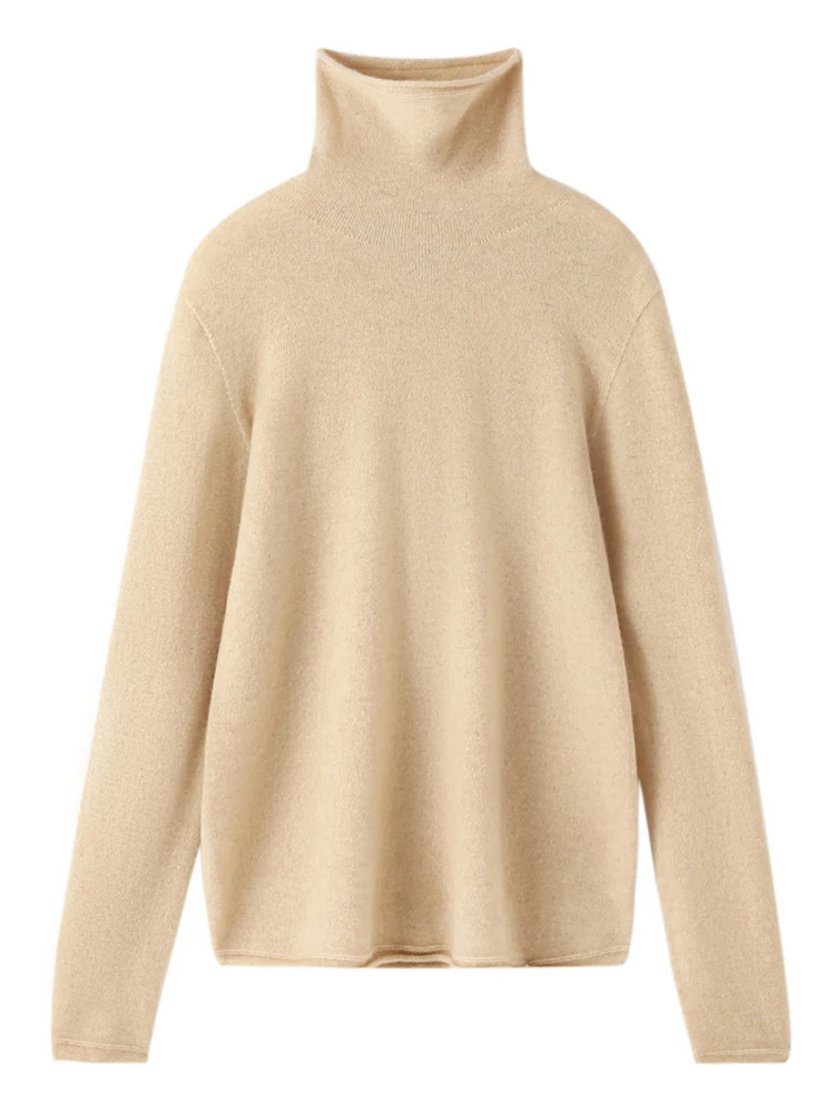 100% Cashmere Knitwear Women Winter Sweater Classical Style Basic Casual High-neck Pullover Soft Warm Female Clothing Knitwears