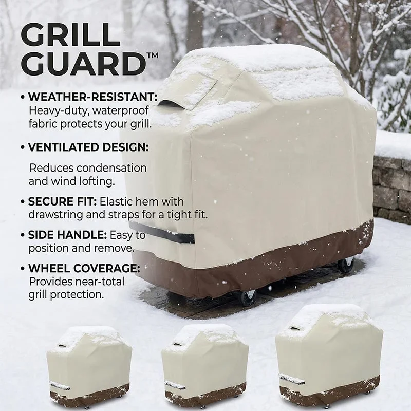 210D Oxford BBQ Cover,Outdoor Grill Cover All-Season Universal BBQ Hood ,Suitable for Camping and Barbecue Essential Accessories - view 2