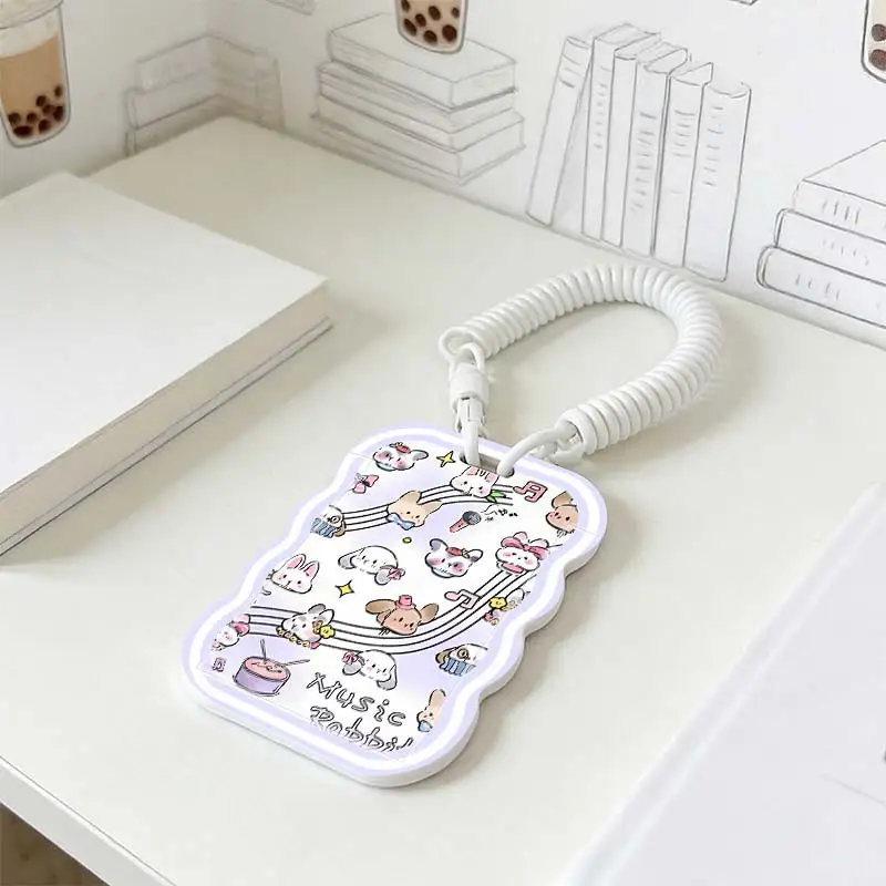 Card Protection Cover for Photo Protector Stretchable Spring Cord Student Bus/Meal Card Protection Case Kpop Photocard Holder