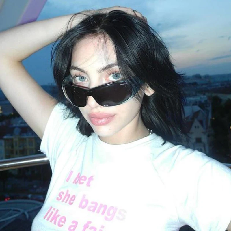 Baby Tee Cute Pink Letter Women\'s Printed Aesthetic Fairy Crop Tops Y2k Clothes Punk Streetwear Sweet Emo Girls Sexy T-Shirts
