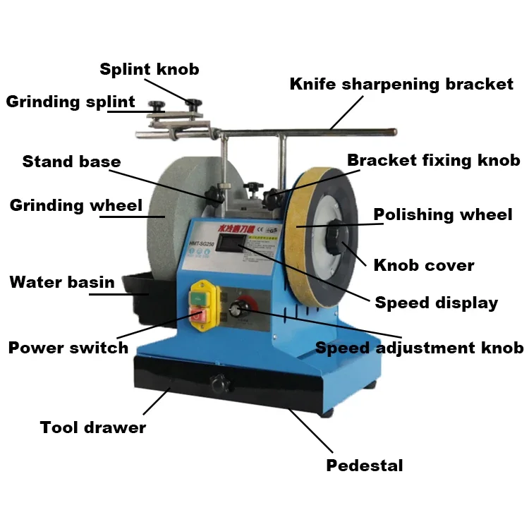 10 Inch Wheel Bench Grinder Sharpening Knives Water Cooled Grinders Schleifscheibe Electric Knife Machine New Product 2020 220V