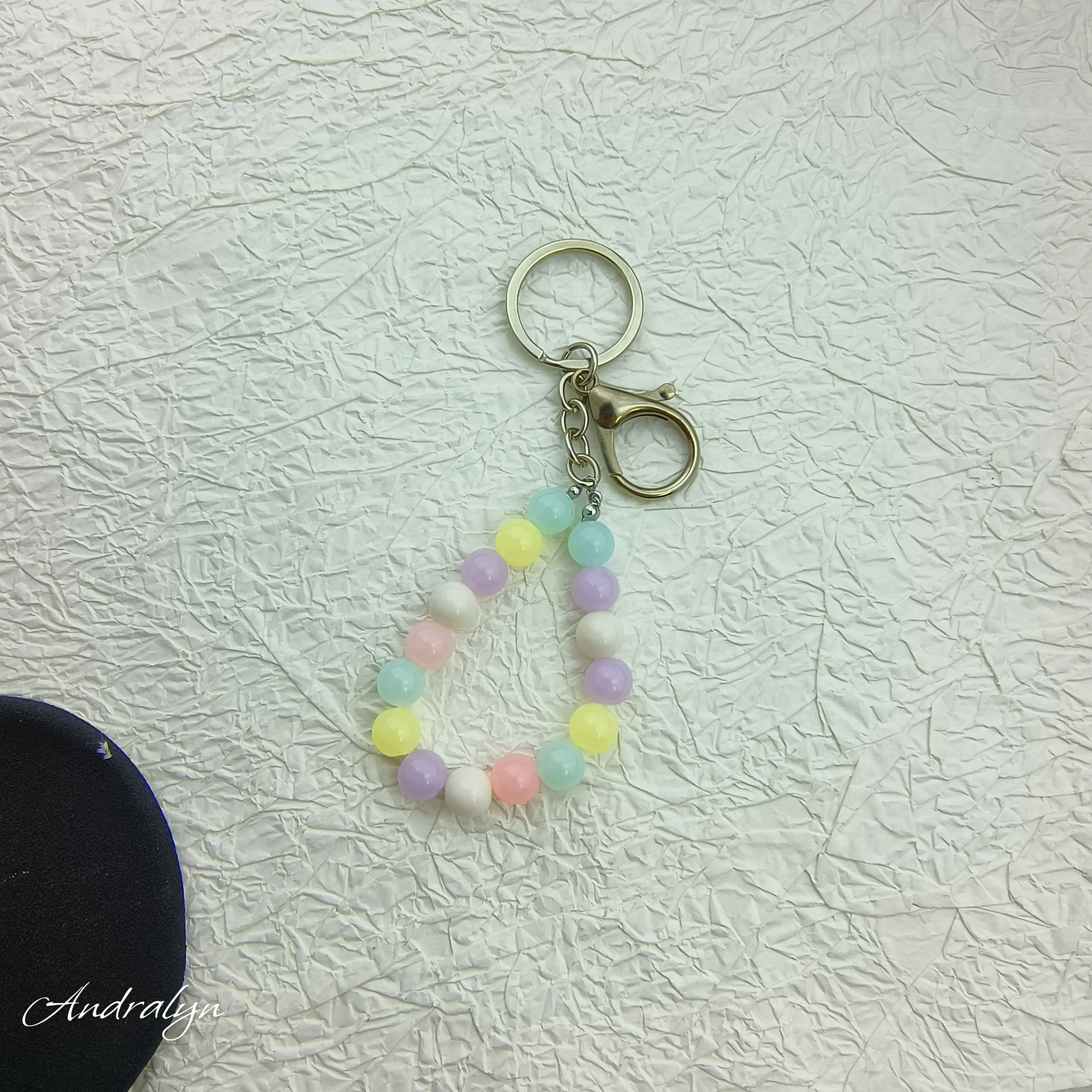 Y2K Sweet Colorful Keychain Dopamine Candy Colored Keychain Beaded Crystal Key chain Color Backpack Decor Keychain for Women