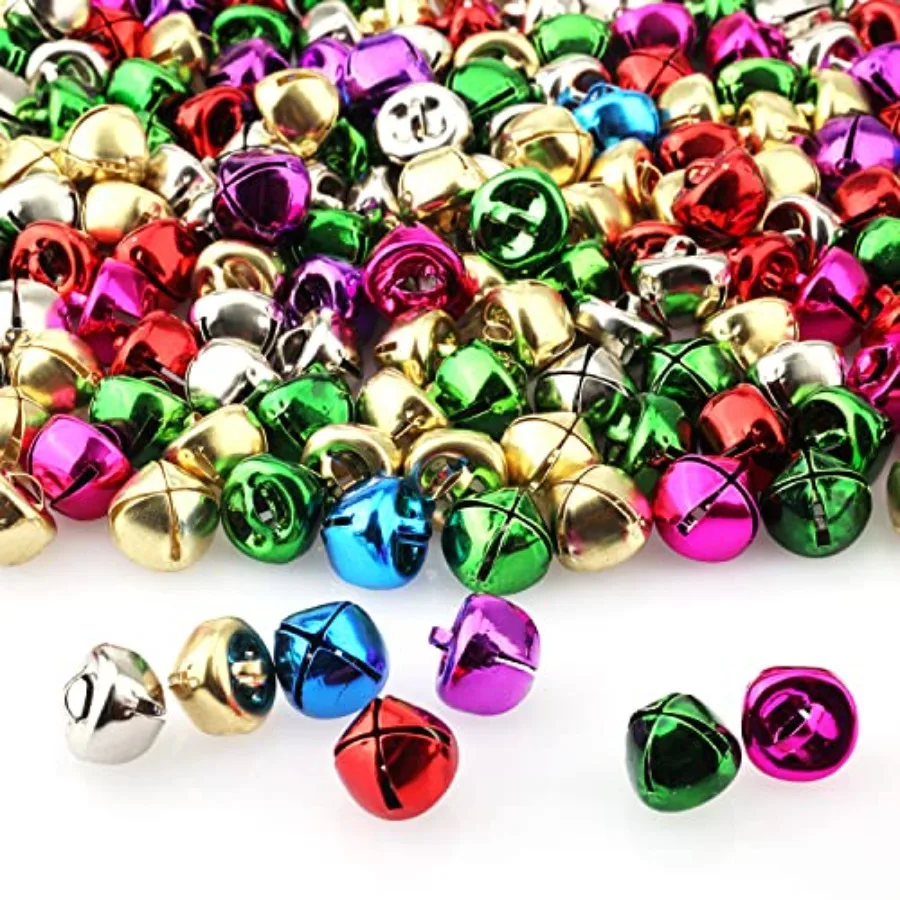 100pcs Multicolor Christmas Bells Ornaments - 0.5 Inch Small Jingle Bells Bulk for Wreath, Jewelry Making and Home Decoration 7