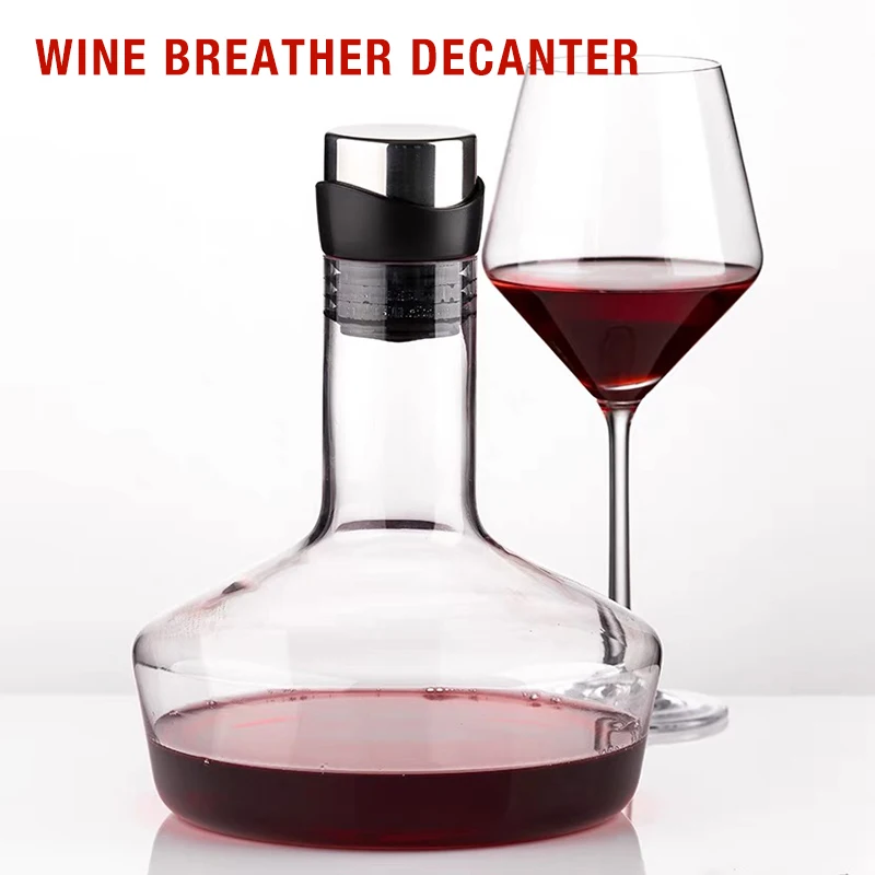 Wine Decanter,For Wine Air Aerator Pourer Spout  lead-Free Crystal Clear Glass Red Wine Decanter Juice Container Wine Decanters