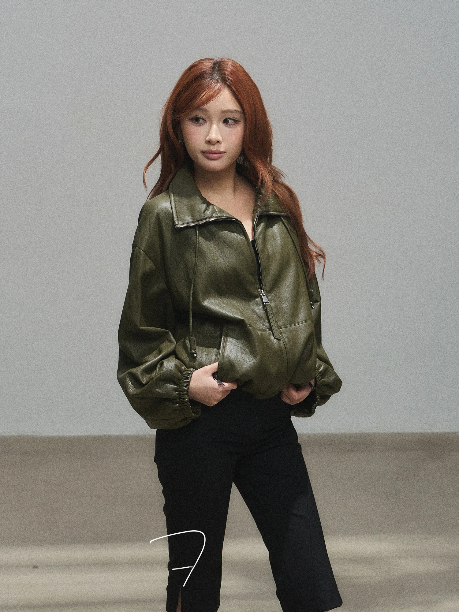 

FORNIYOYO Women's Protein Leather Jaet with Waist-Cinching Dstring Stand Collar Long Sve Zipper Closure Regular Length