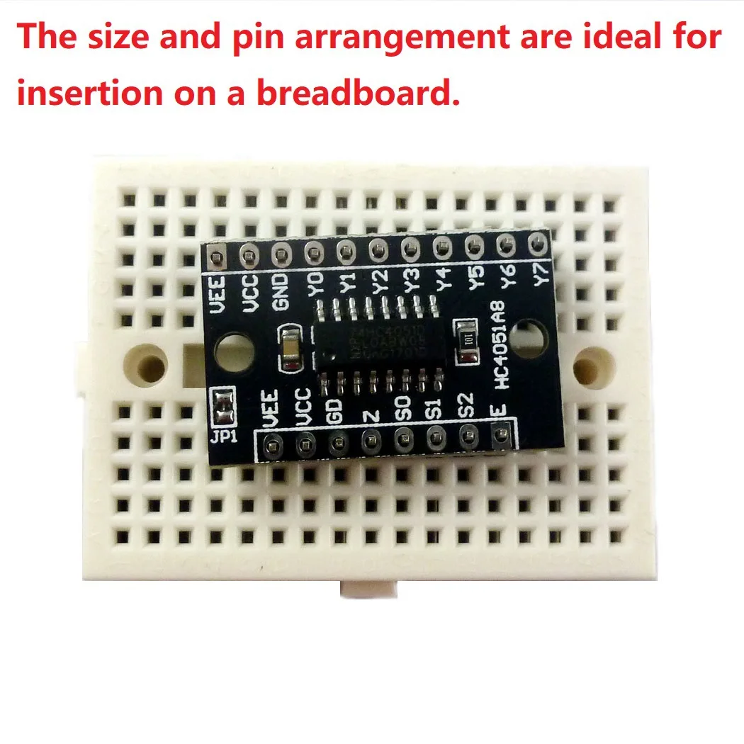 74HC4051 Modulo Multiplexer/Demultiplexer analogico 8 canali Interruttore analogico a lancio ottale unipolare per breadboard Arduiuo Raspberry Pi